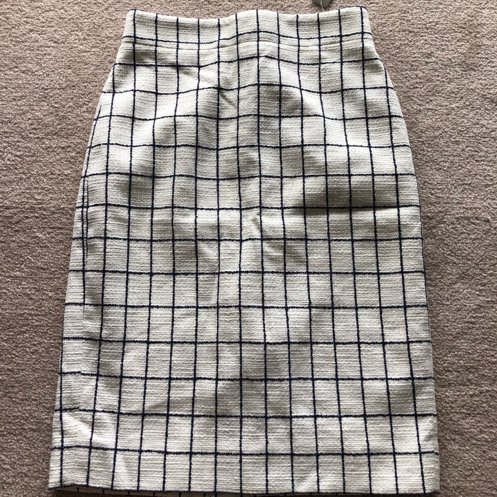 J. Crew pencil skirt, grid pattern